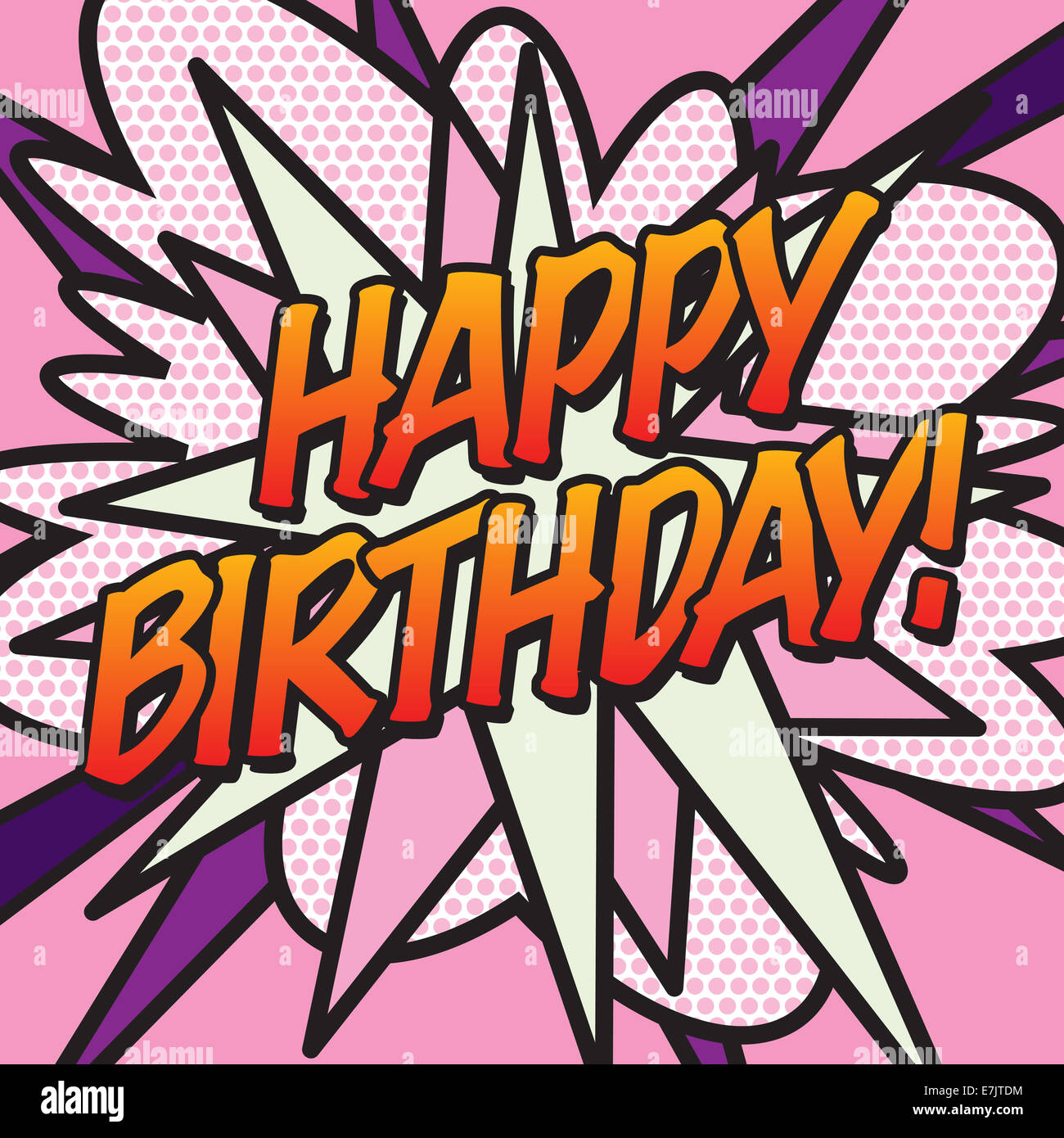 Comic Book HAPPY BIRTHDAY! Stock Photo