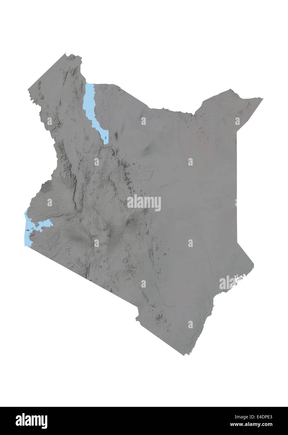 Kenya, Relief Map Stock Photo