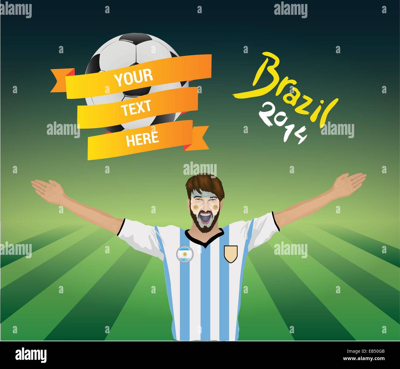 Argentina football fan Stock Vector