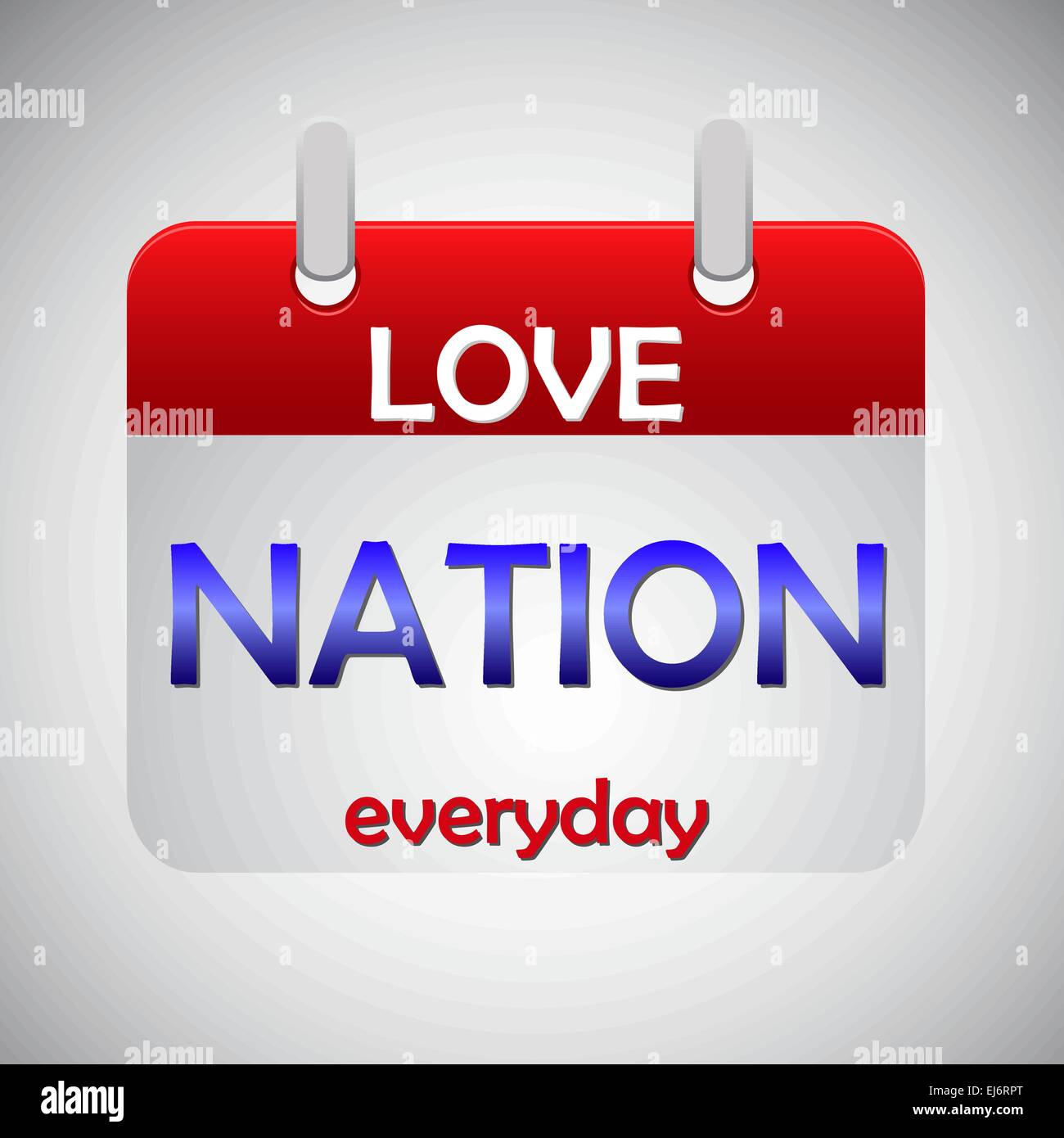 Love nation everyday calendar icon, vector illustration Stock Vector