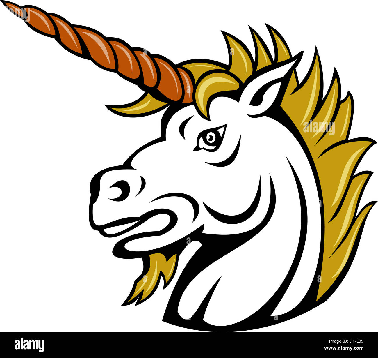 angry cartoon unicorn Stock Photo