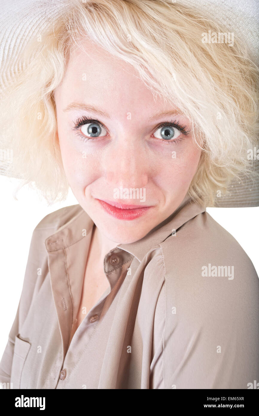 Grinning Cute Female Stock Photo