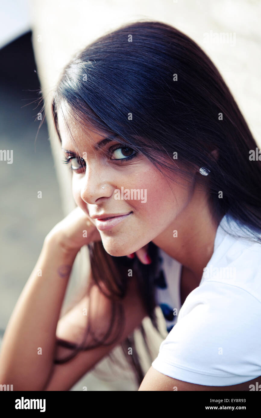 Beautiful brunette portrait Stock Photo