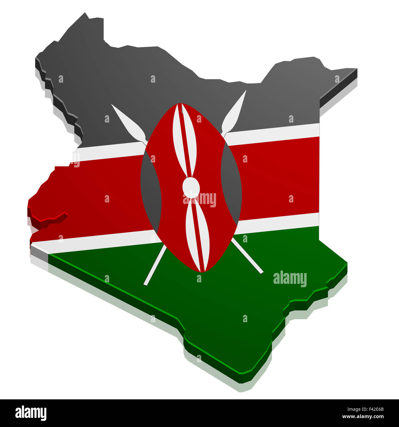 Map Kenya Stock Photo