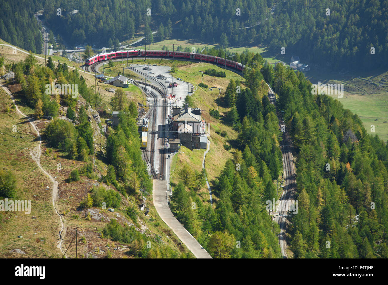 RhB near Alp Grüm, Stock Photo