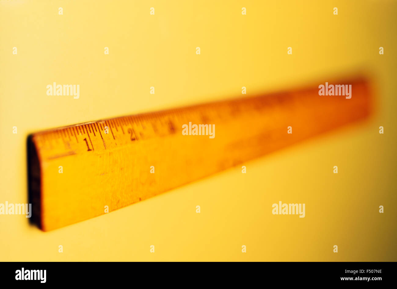 12 Inch Wood Ruler Stock Photo