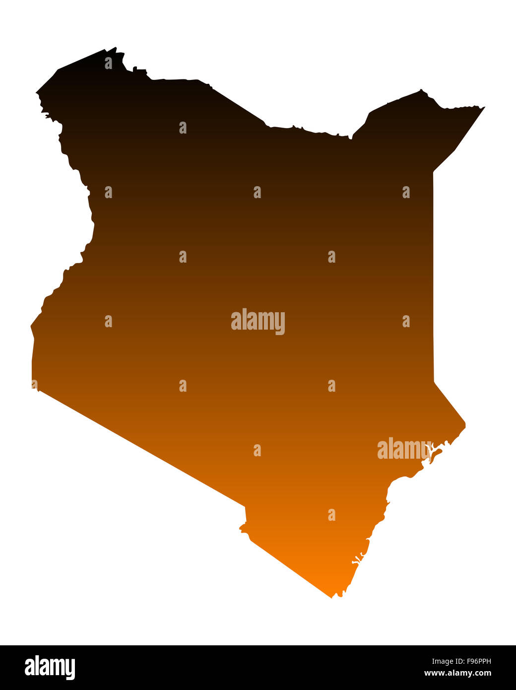 Map of Kenya Stock Photo