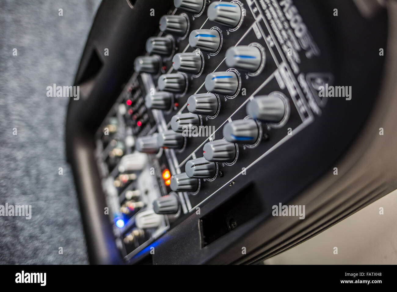 Audio Amplifier with Equalizer Stock Photo