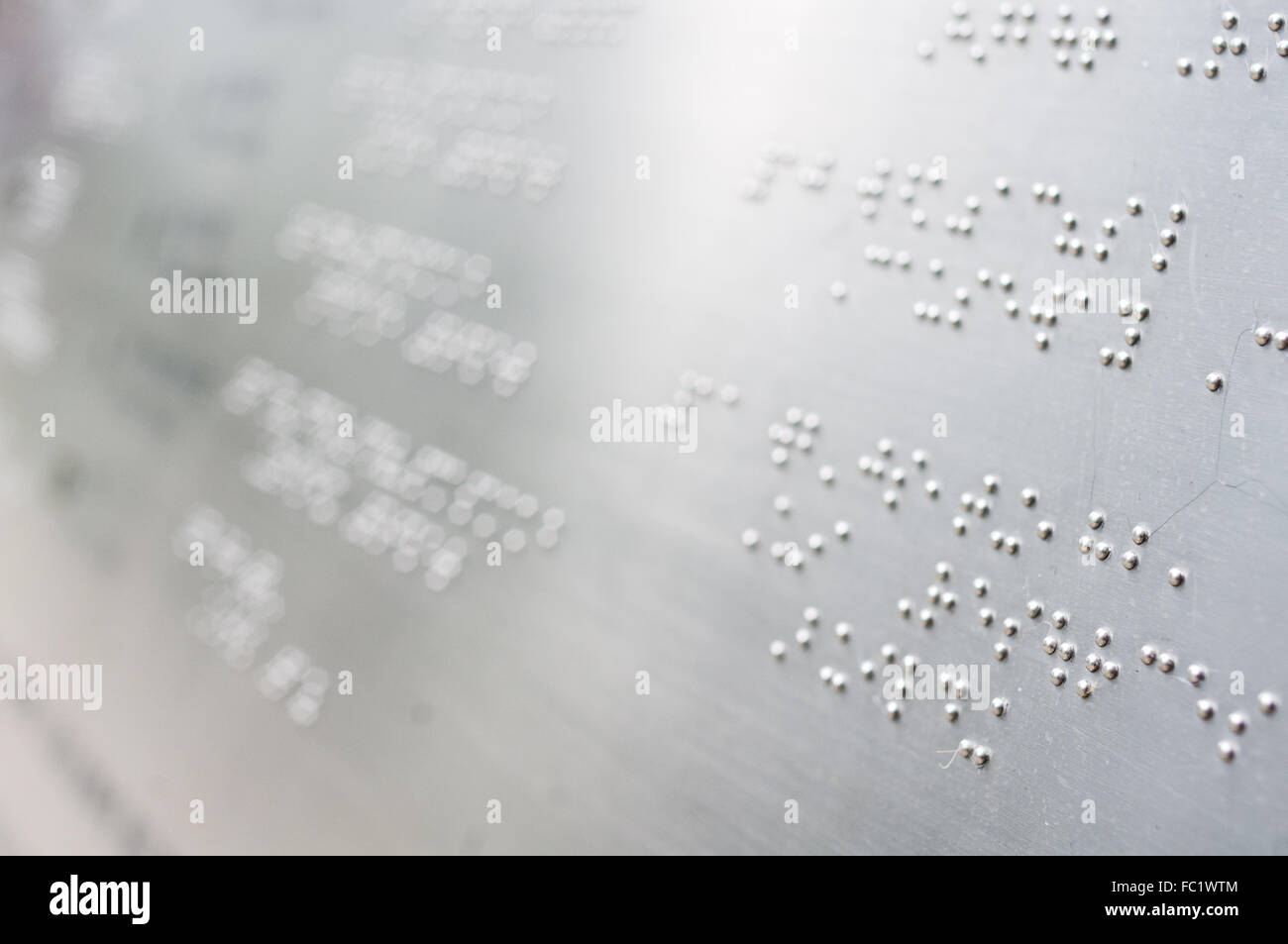 Braille reading bumps Stock Photo