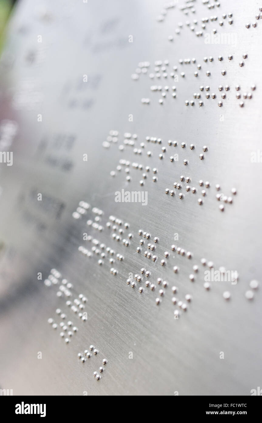 Braille reading bumps Stock Photo