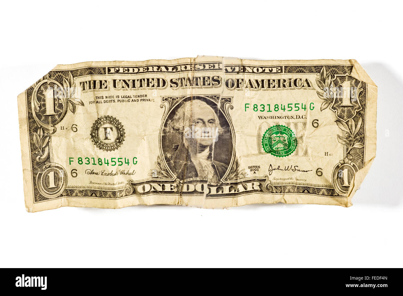 Battered US Dollar Stock Photo