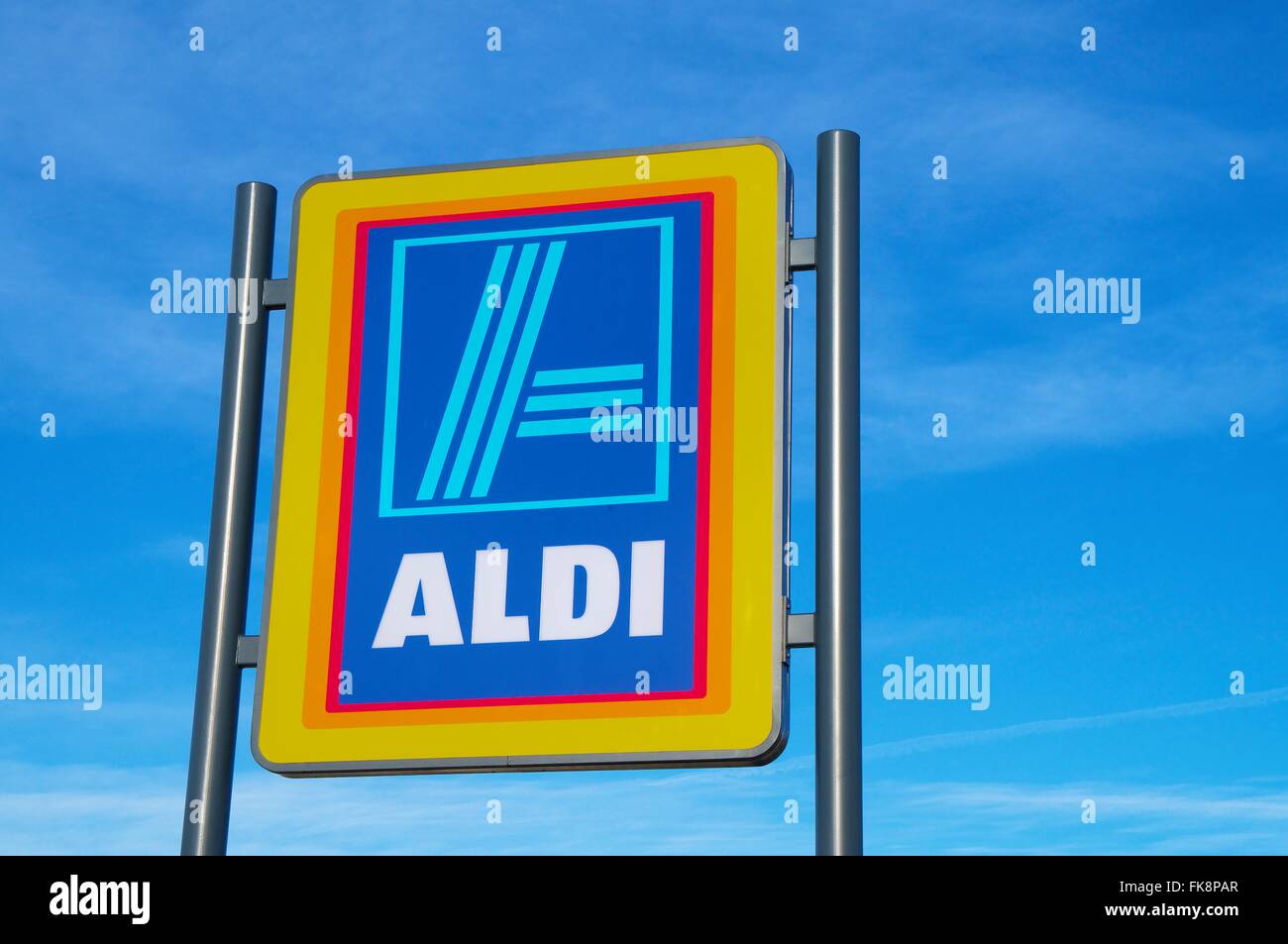 Aldi logo sign Stock Photo