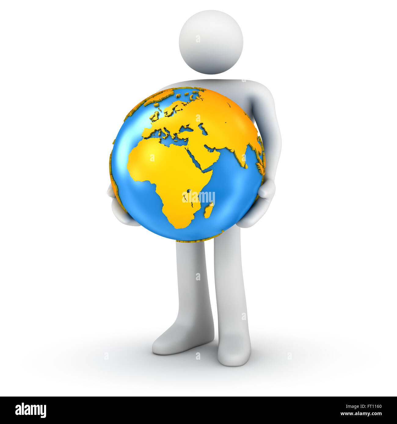 Man Holding Globe Stock Photo