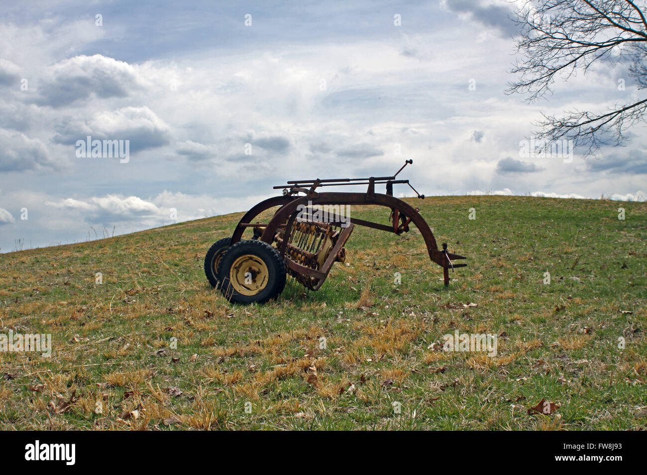 Old Hay Rake Stock Photo