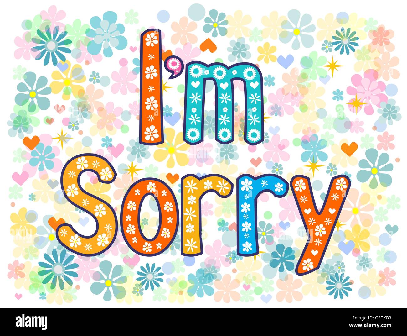 I am sorry design card Stock Vector