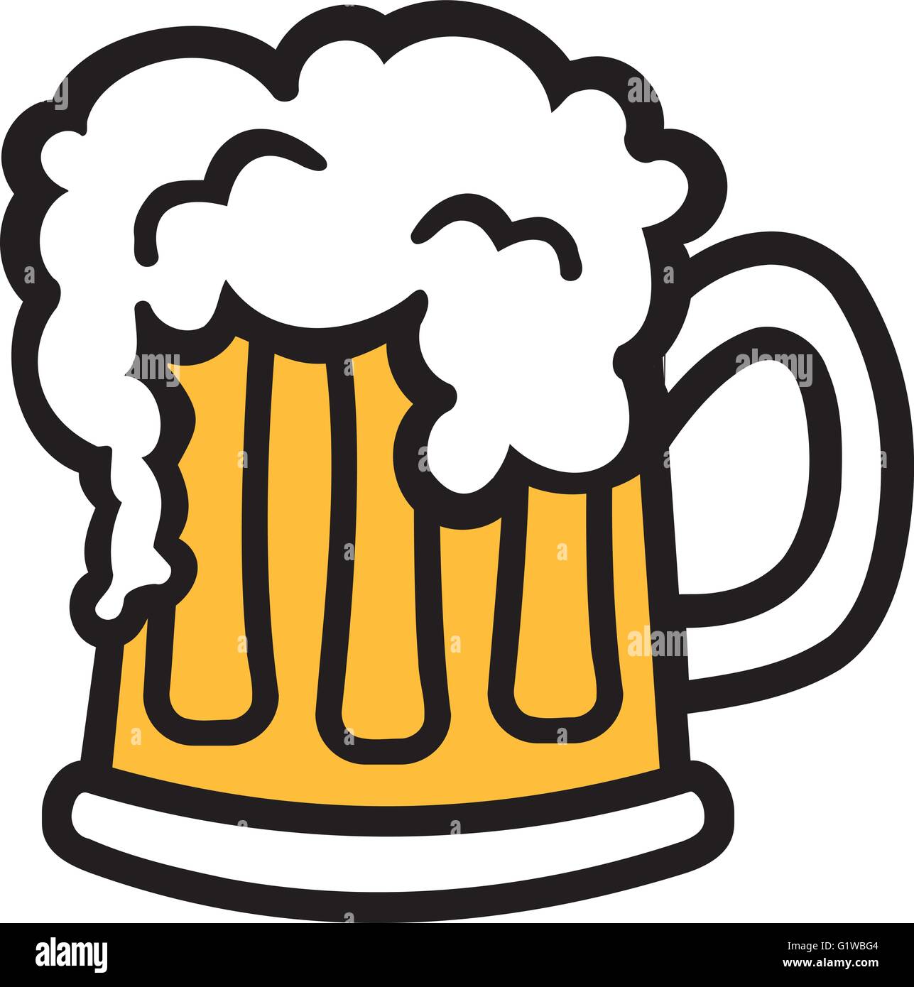 Beer mug cartoon with foam Stock Vector