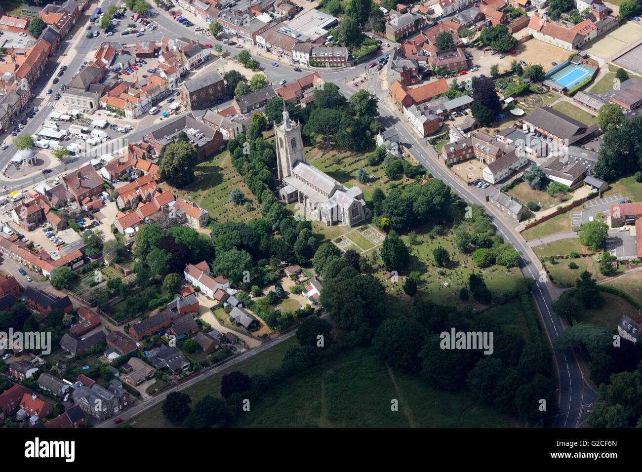 Aerial view of Swaffham Stock Photo