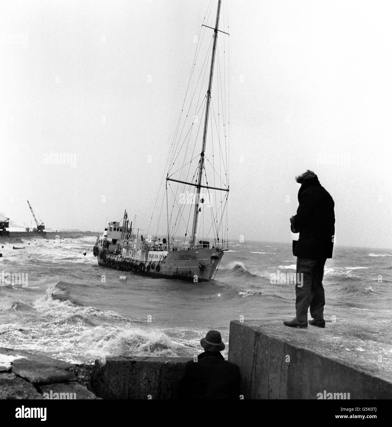 Radio Caroline aground Stock Photo