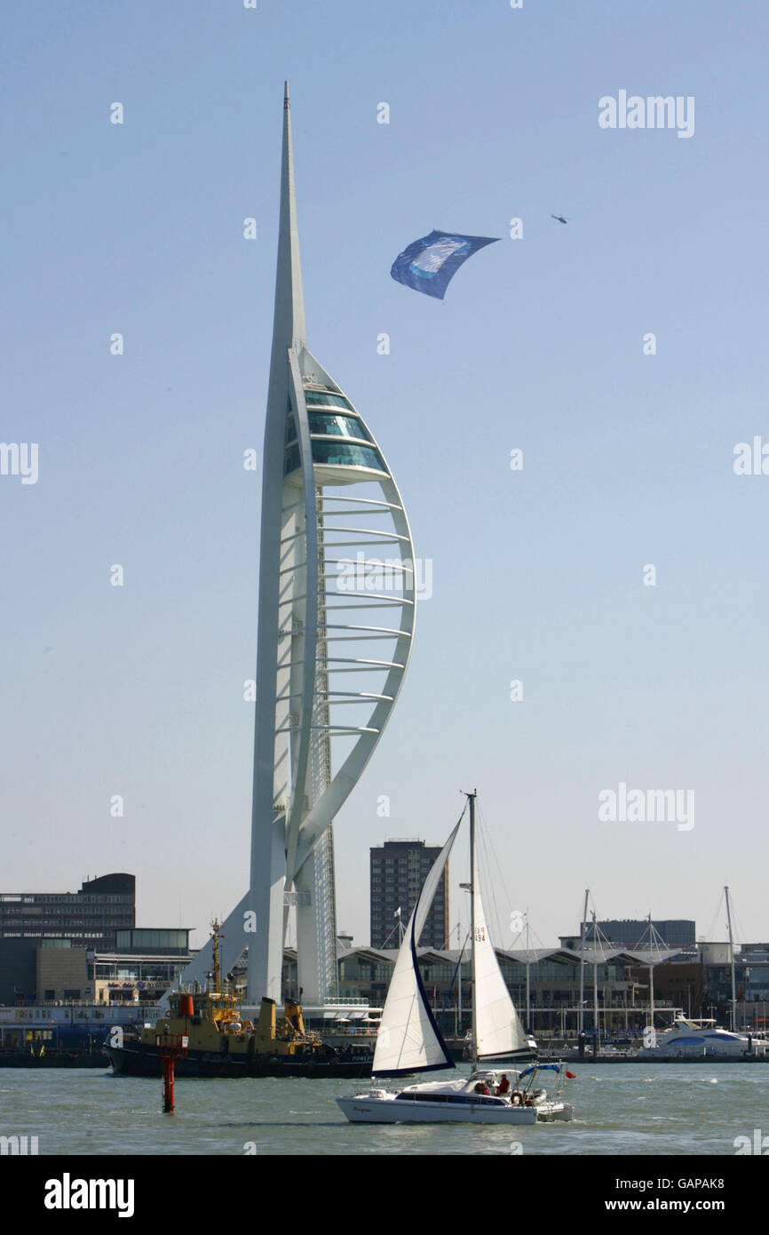 Soccer - Portsmouth Flag Stock Photo