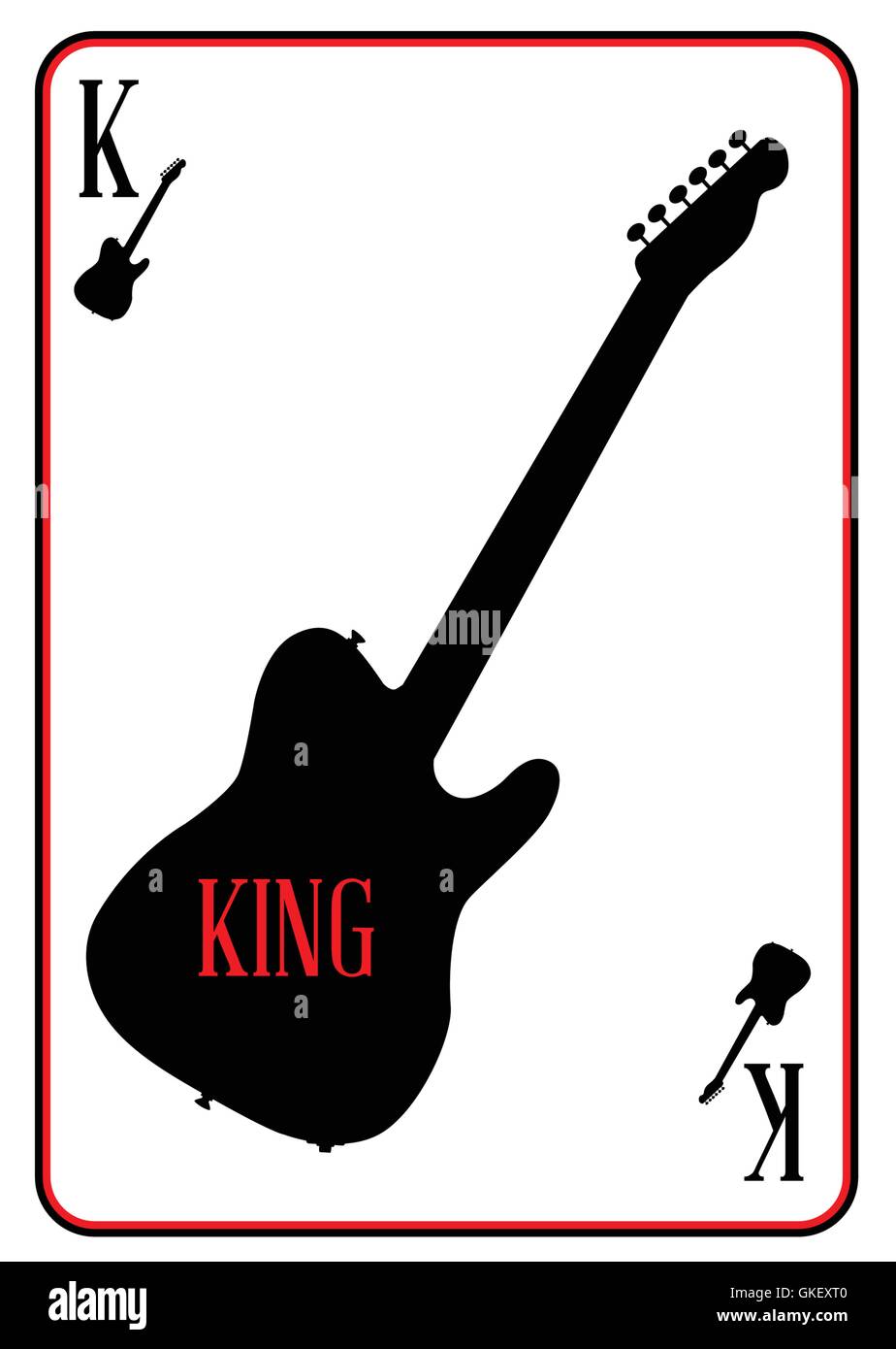 Black Slab Guitar King Stock Vector