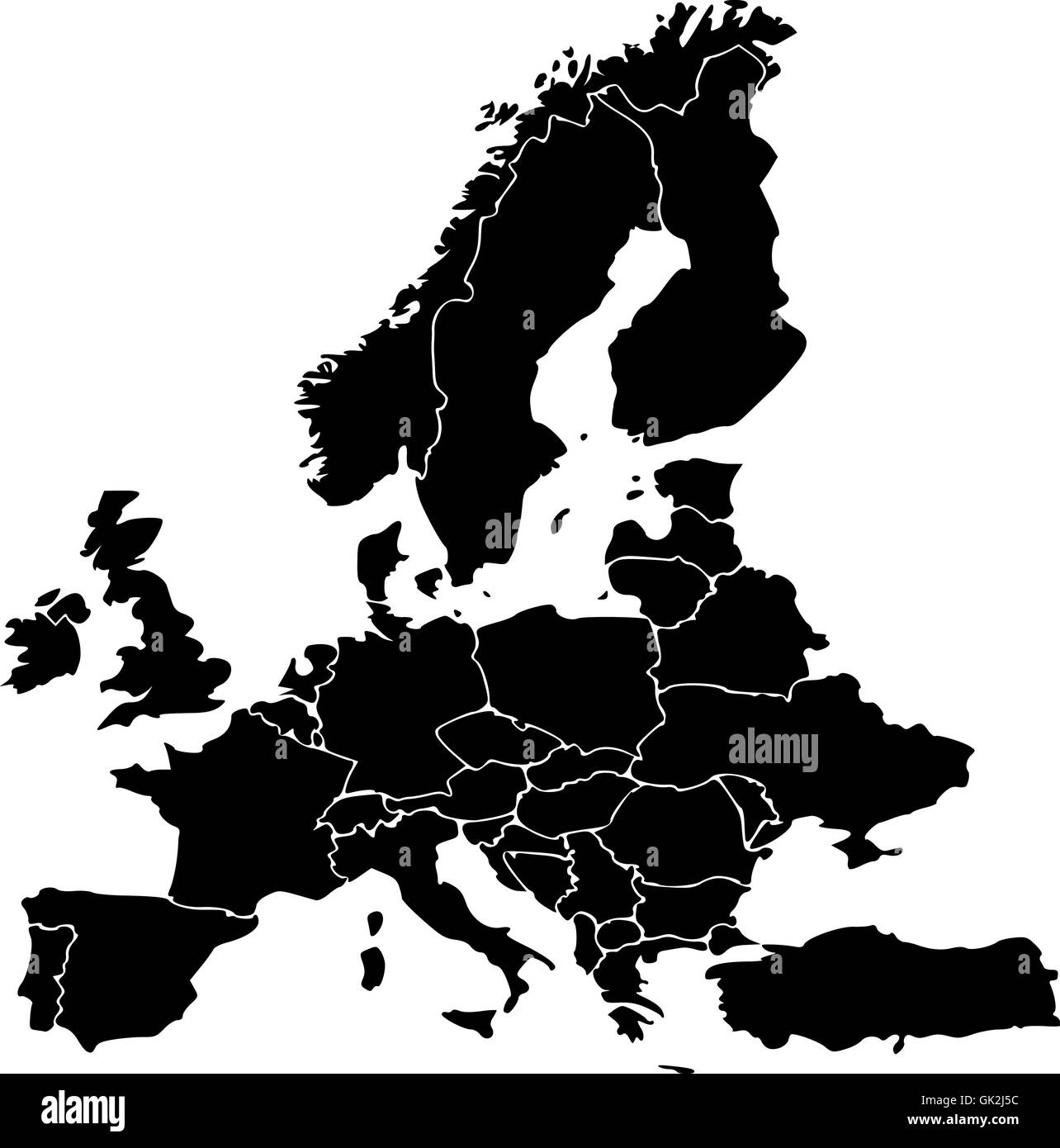 europe illustration map Stock Photo