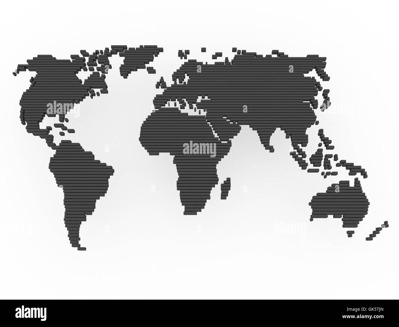 world map black grey Stock Photo