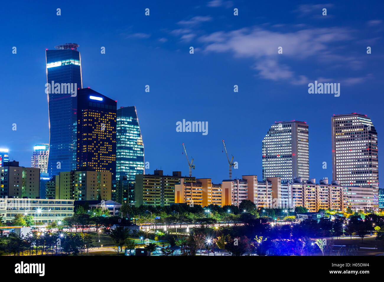 Seoul skyline at night Stock Photo