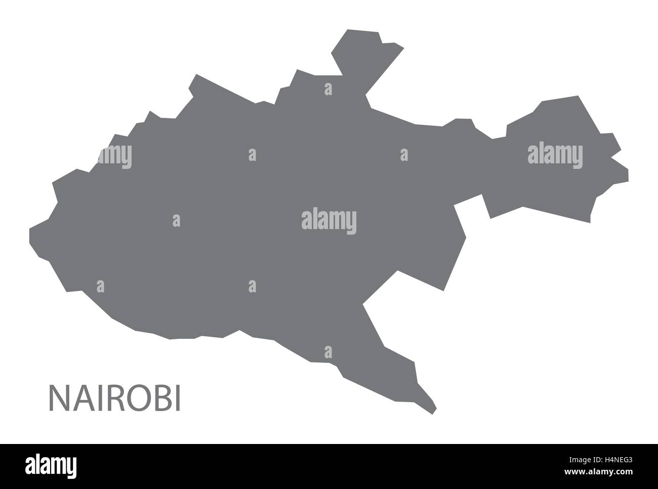 Nairobi Kenya Map grey Stock Vector