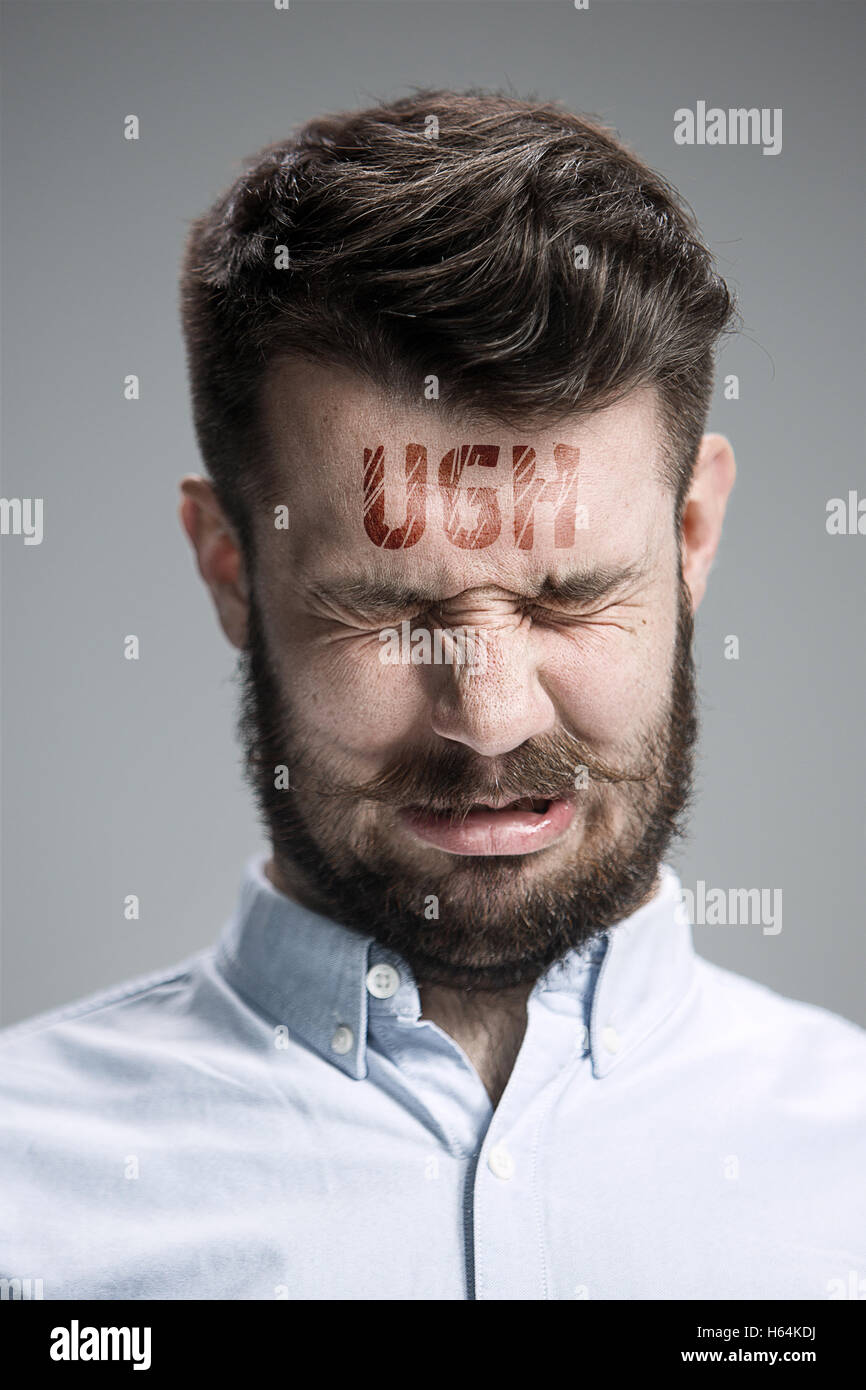 The crying and screwed up man Stock Photo