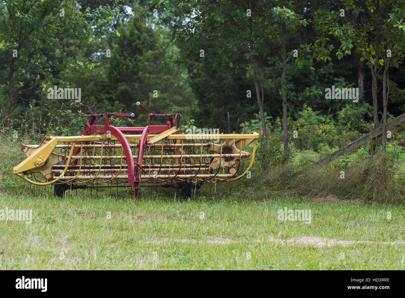 Old hay rake Stock Photo