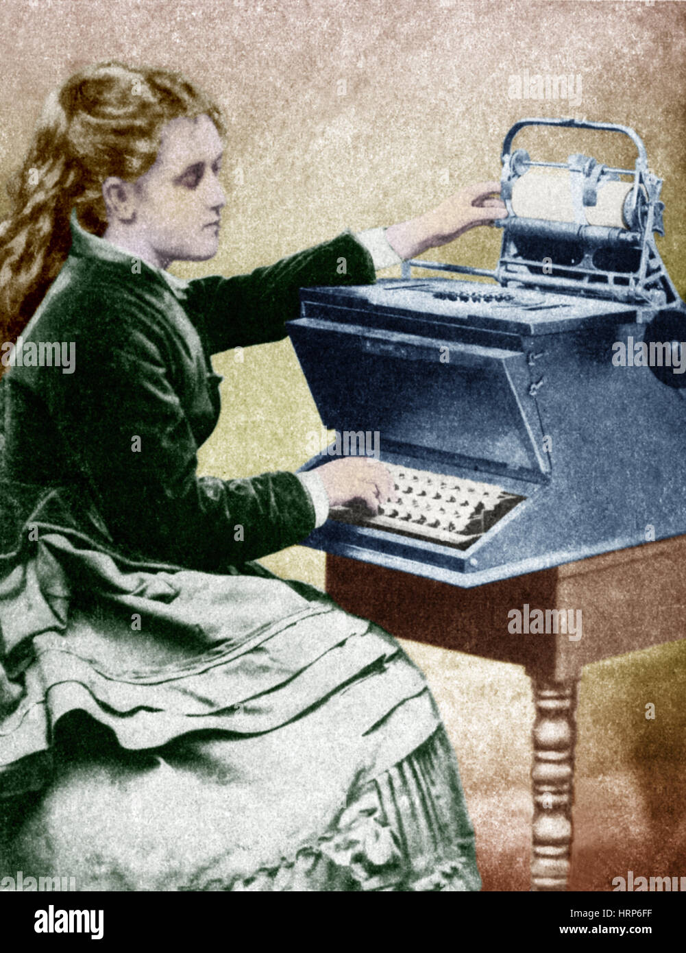 The First Typist, 1872 Stock Photo