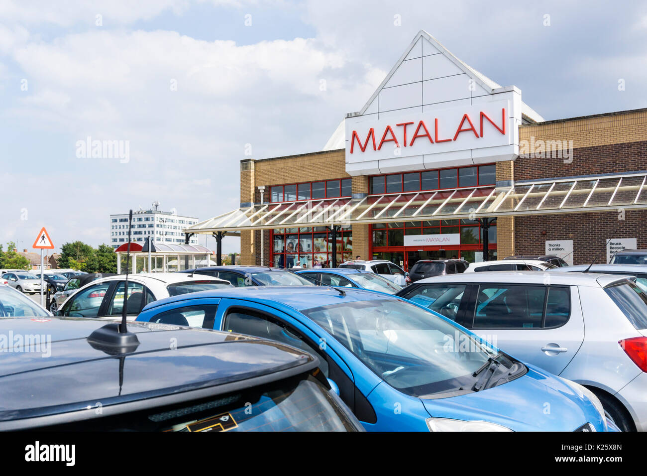 A busy Matalan car park. Stock Photo