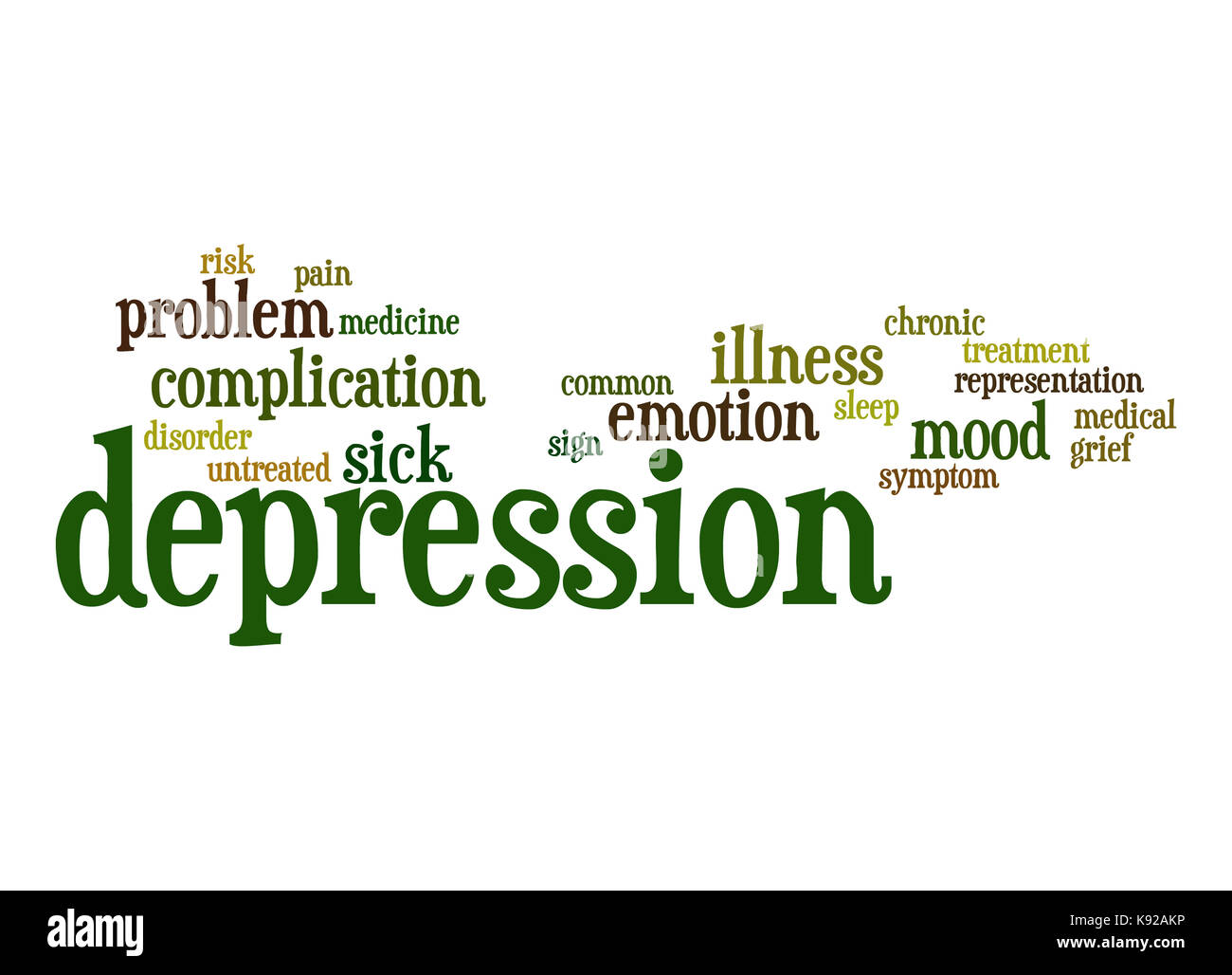 Depression word cloud Stock Photo