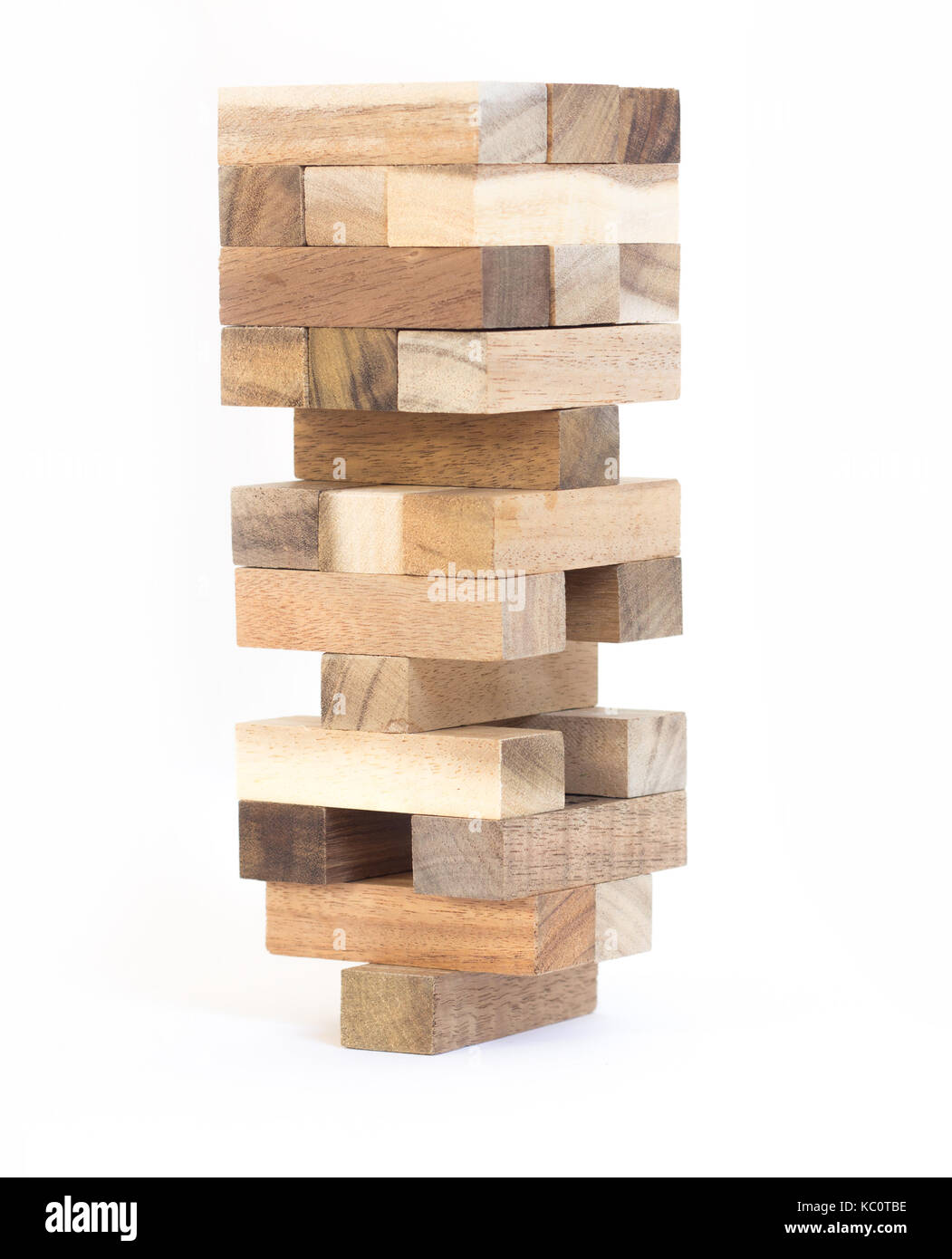 wooden block tower Stock Photo