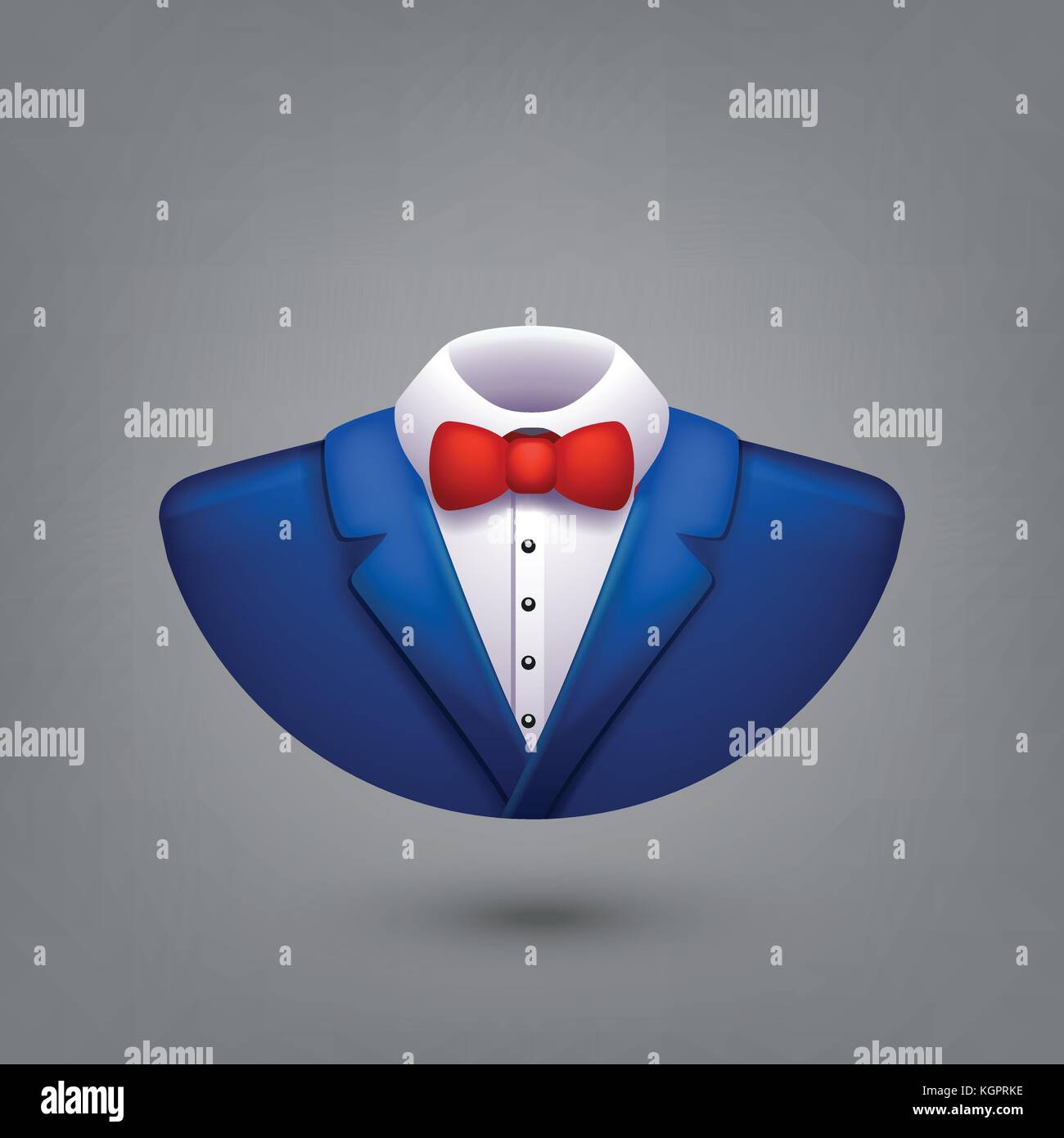 blue tuxedo symbol Stock Vector