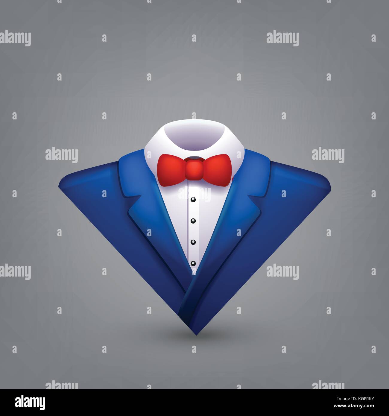 blue tuxedo on grey Stock Vector