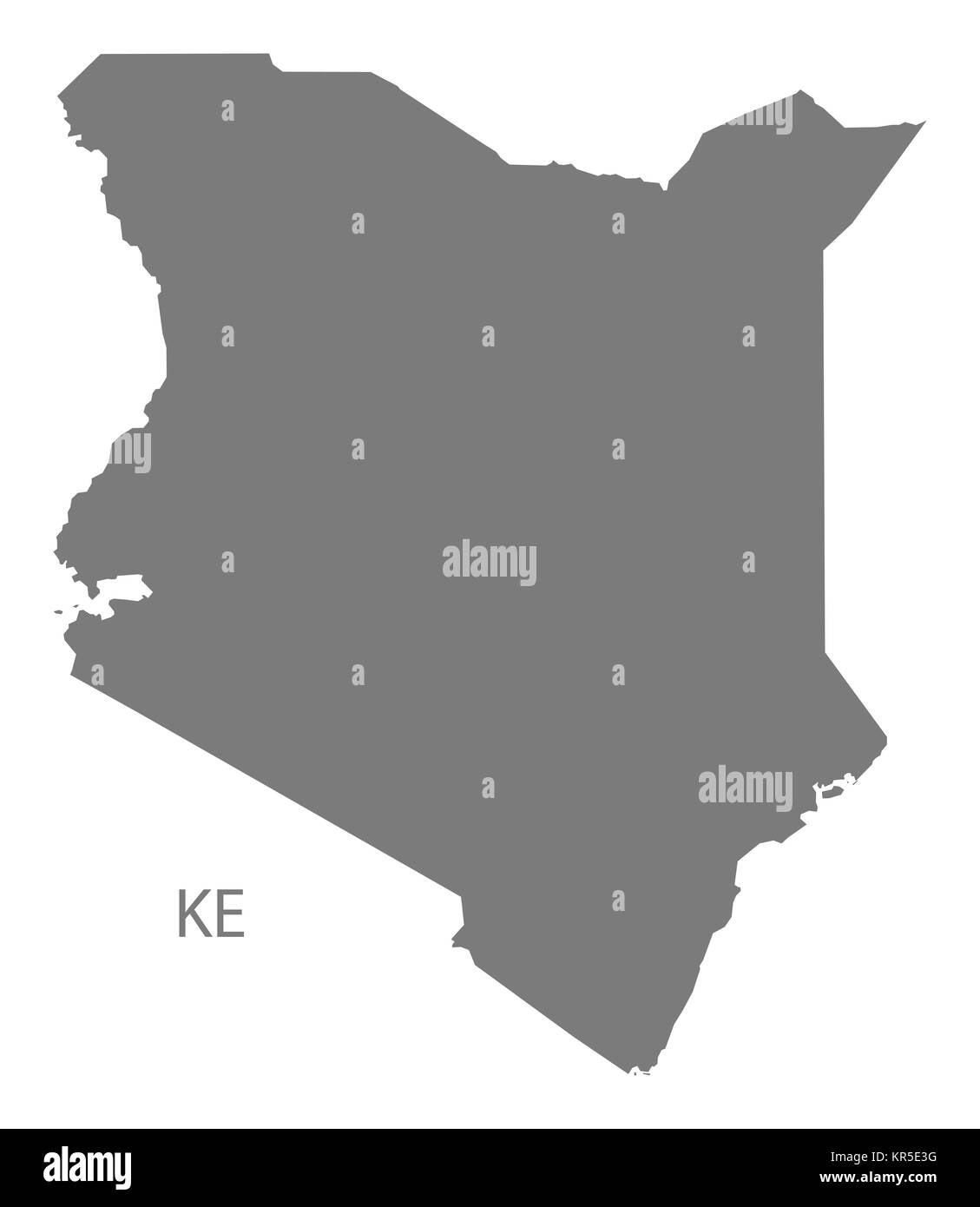 Kenya Map grey Stock Photo