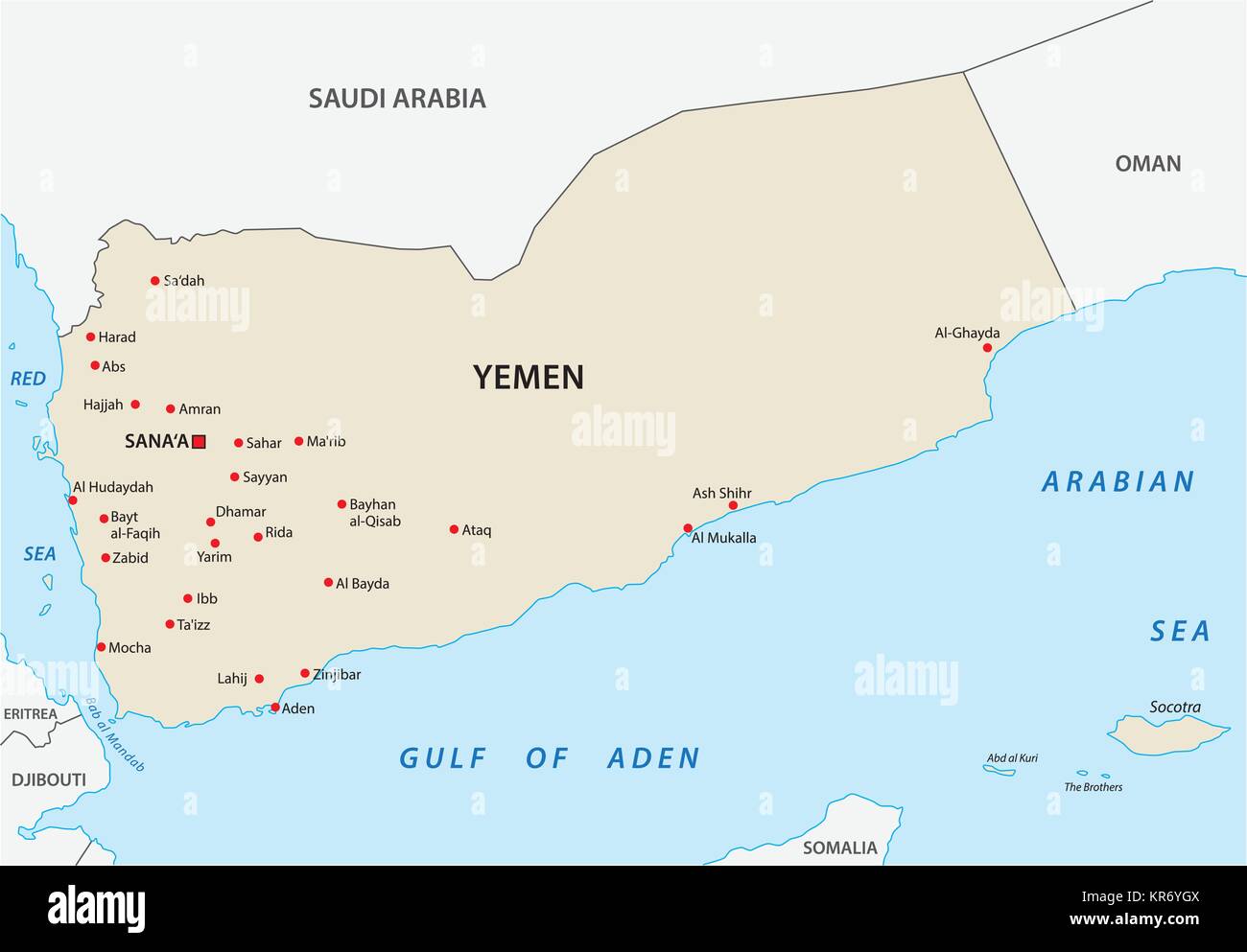 yemen vector map Stock Vector