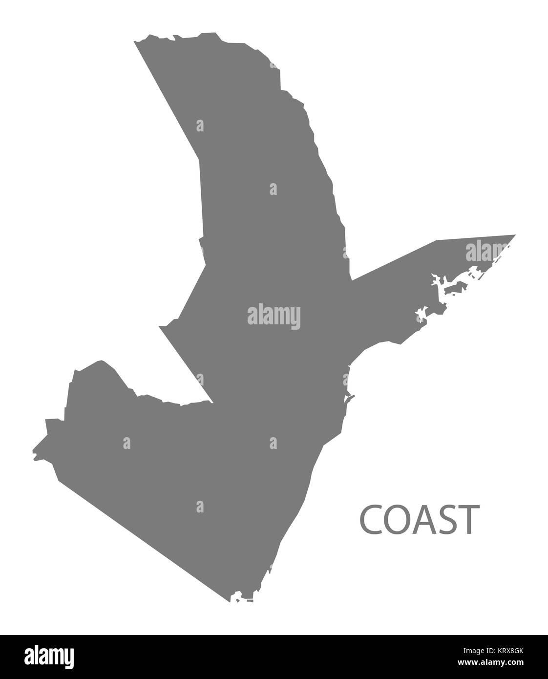 Coast Kenya Map grey Stock Photo