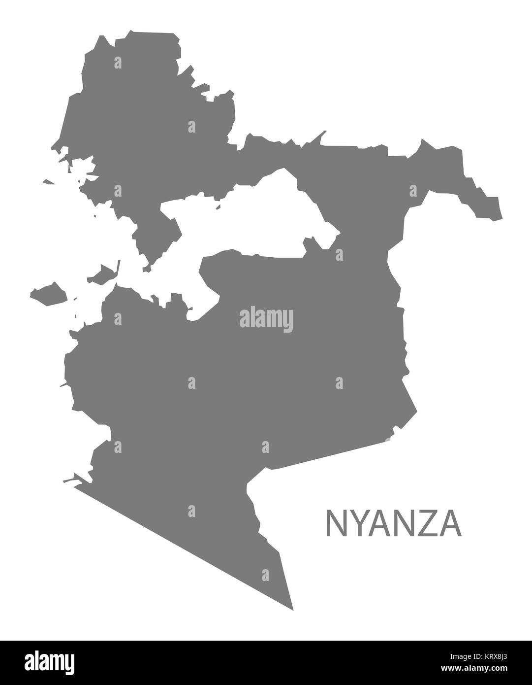 Nyanza Kenya Map grey Stock Photo