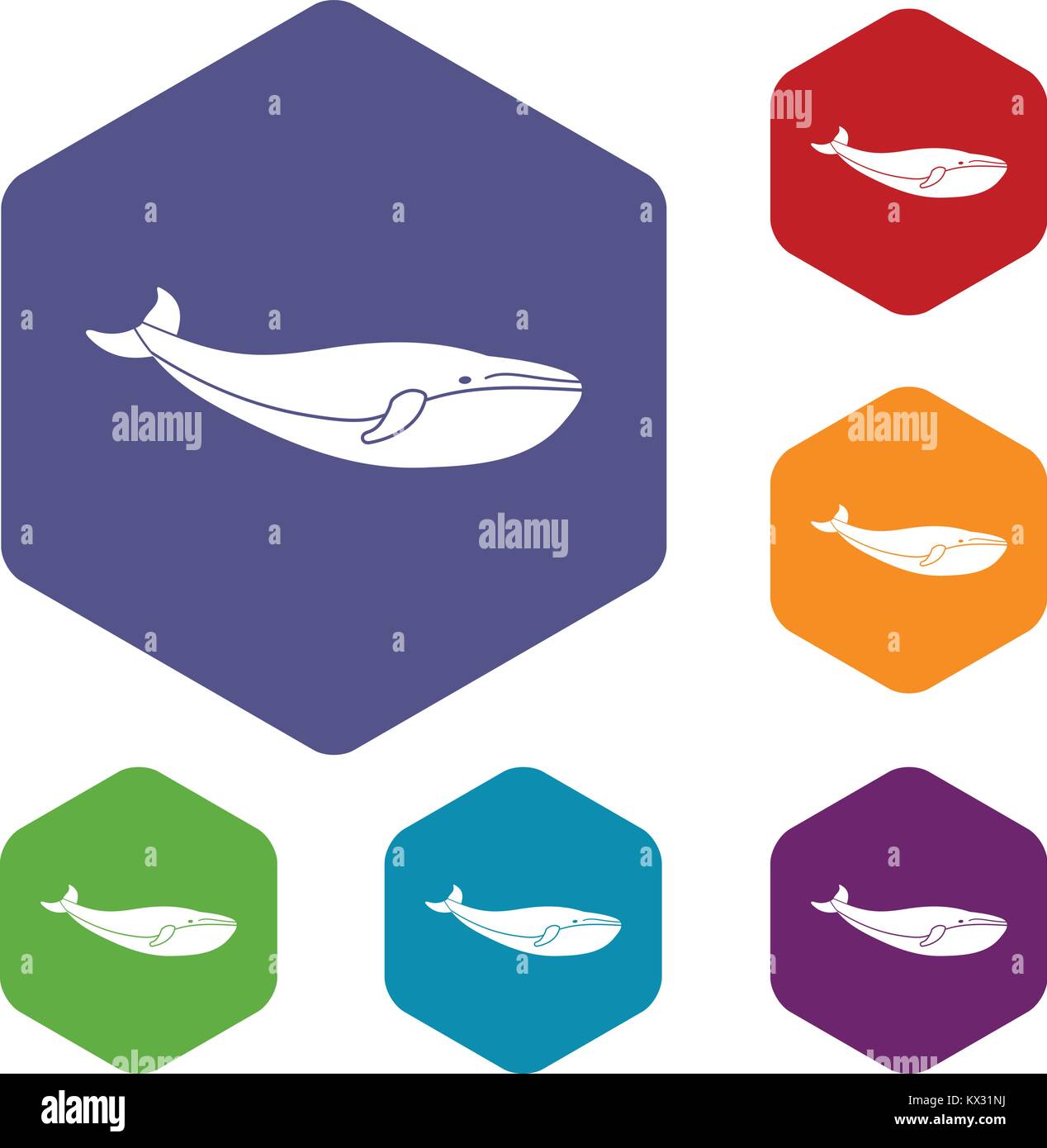 Whale icons set Stock Vector