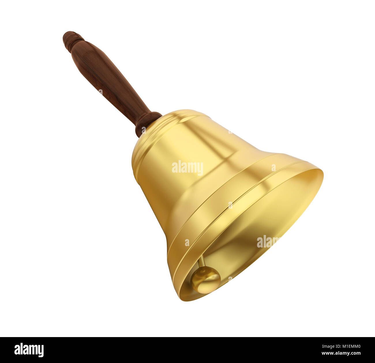 Golden Handbell Isolated Stock Photo