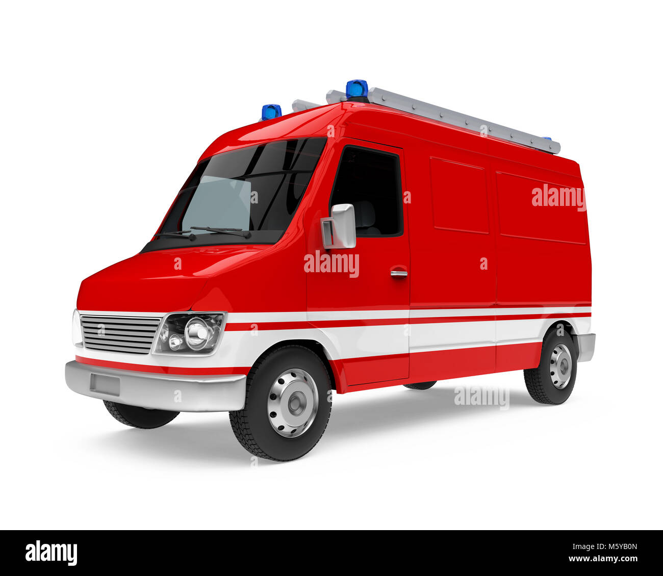 Fire Rescue Car Isolated Stock Photo