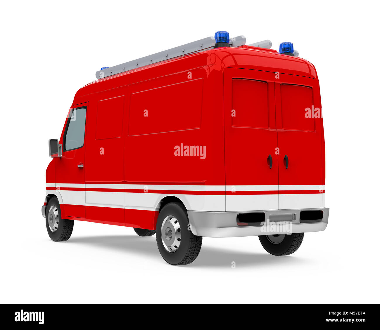 Fire Rescue Car Isolated Stock Photo