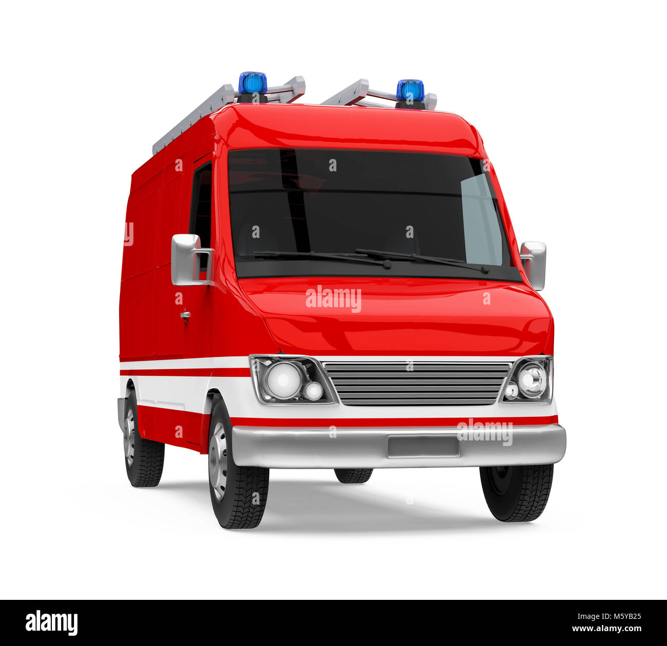 Fire Rescue Car Isolated Stock Photo