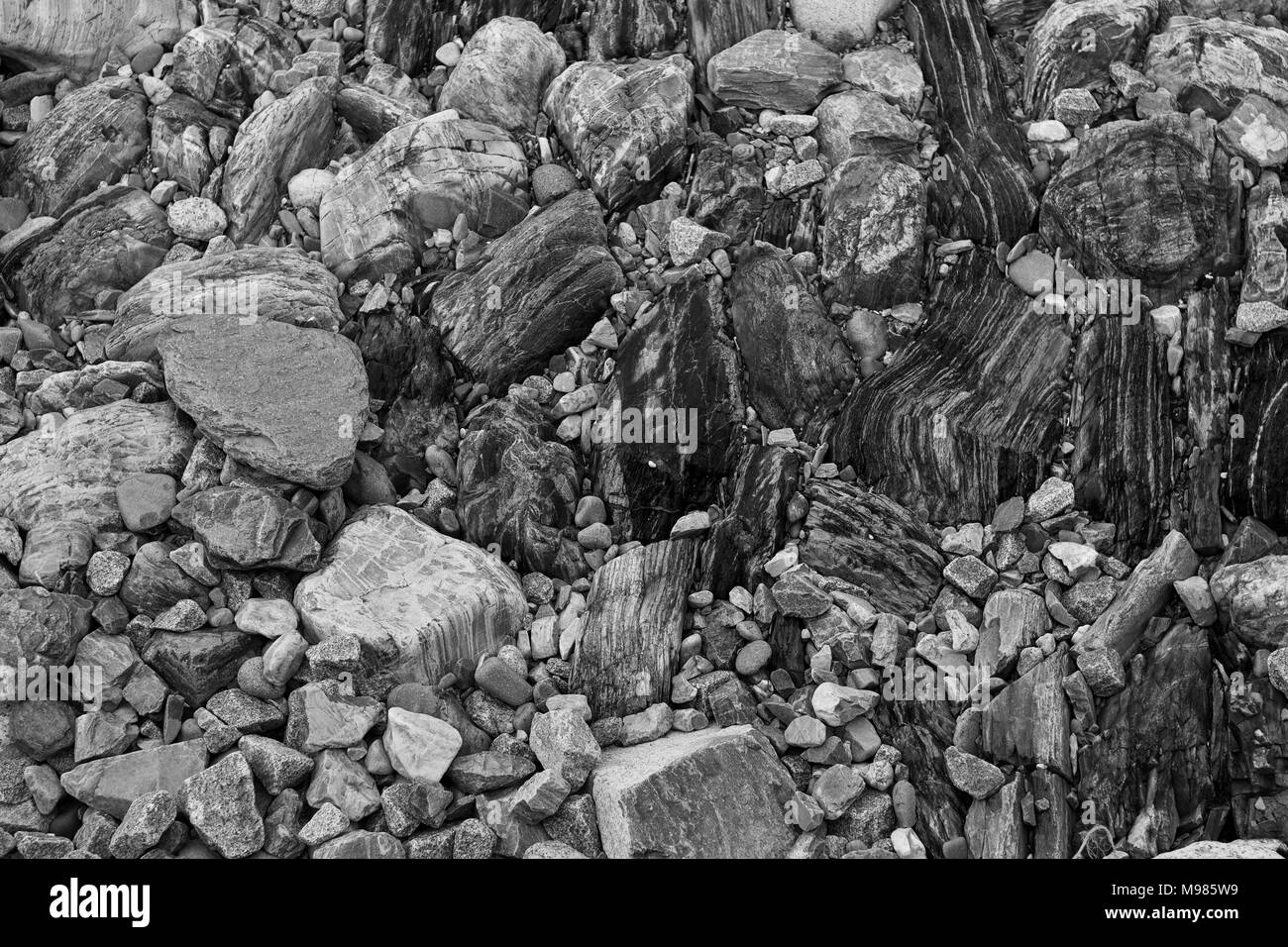 Granite stone on the sea shore. Stock Photo