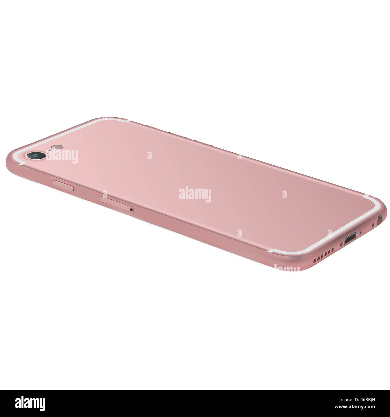 Isolated Classy Pink Business Mobile Phone on White Background Stock Photo