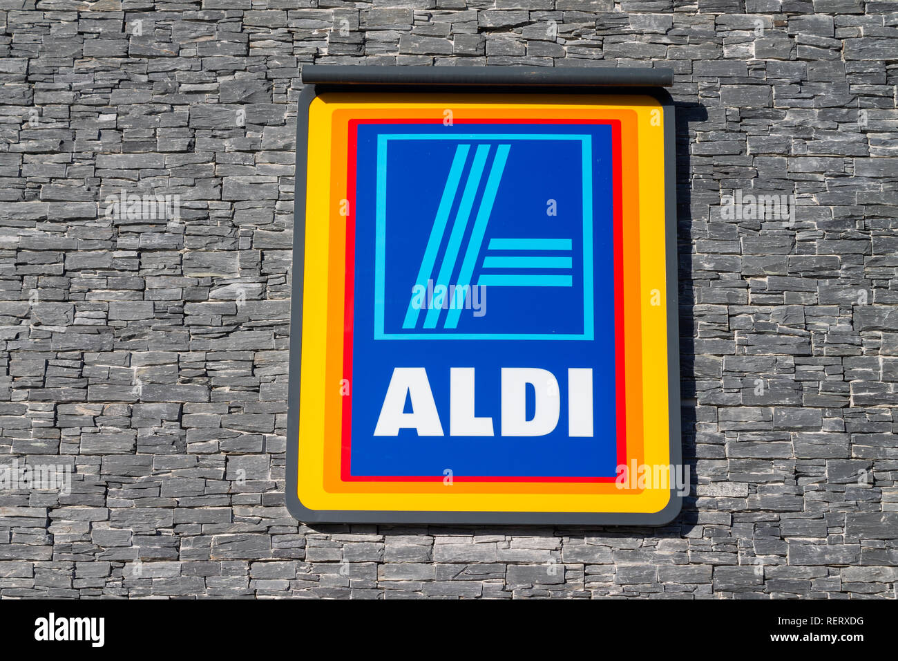 aldi shop sign Stock Photo