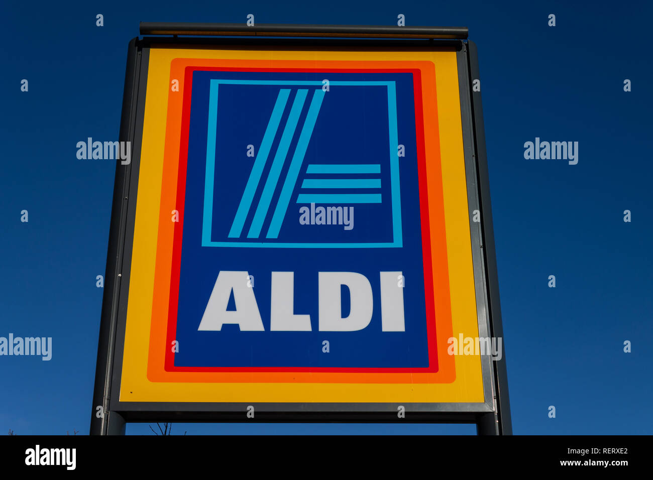 aldi shop sign Stock Photo