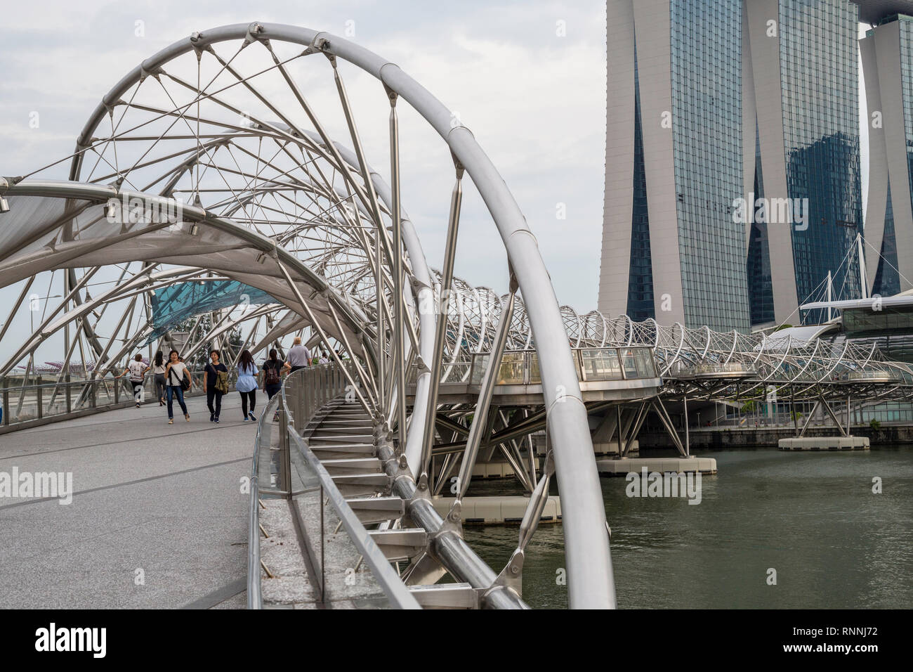 Helix Bridge, Singapore Stock Photo